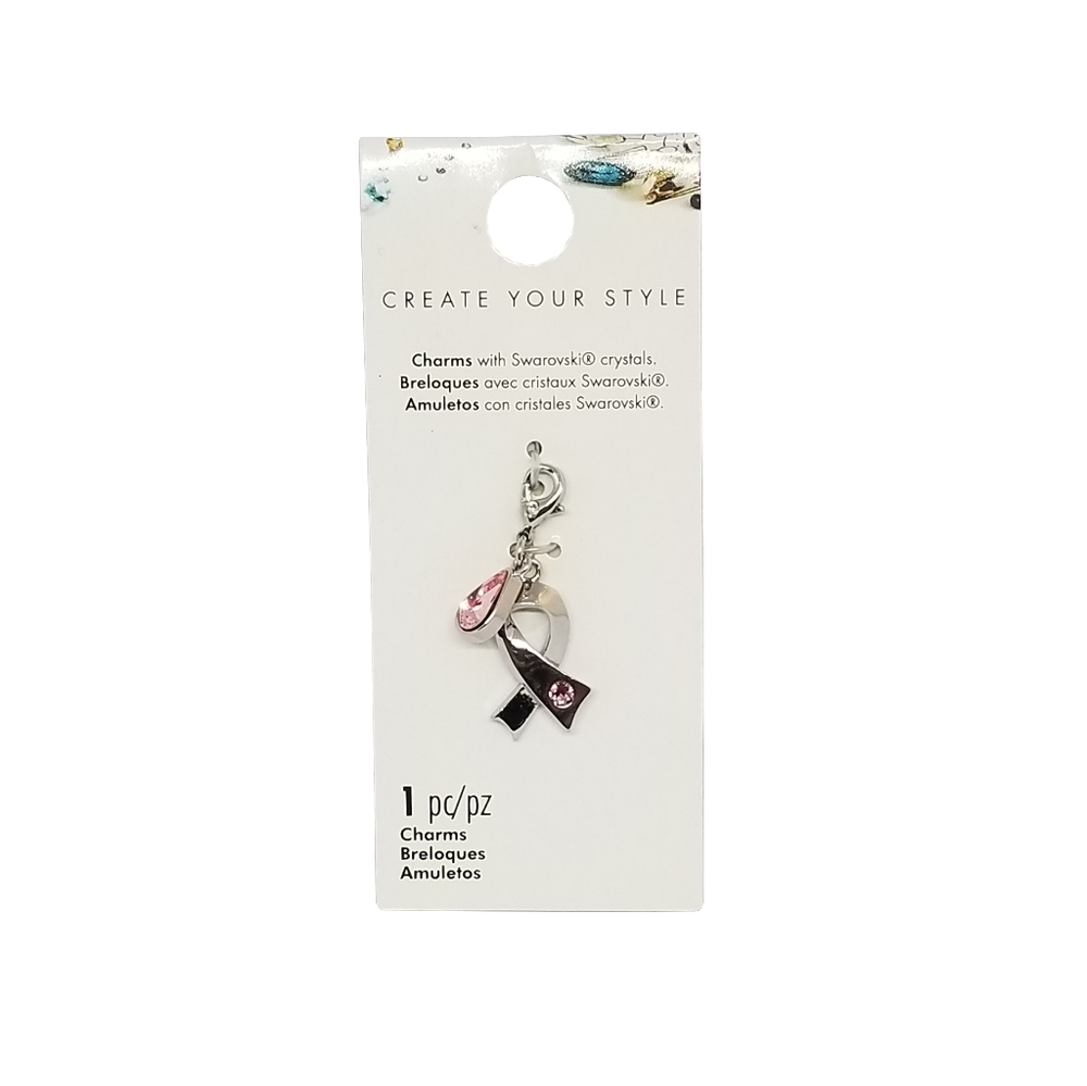Create your Style Charm with Swarovski Crystal - Breast Cancer Awareness